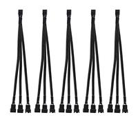 Diann Cable divisor de ventilador PWM de 4 pines, adaptador trenzado de 4 pines, convertidor de cable de extensión de alimentación para ventilador de computadora, convertidor de 1 a 3 para computadora