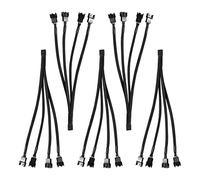 Diann Cable divisor de ventilador PWM de 4 pines, adaptador trenzado de 4 pines, convertidor de cable de extensión de alimentación de ventilador de PC de 1 a 4 para computadora ATX caso de 4 pines/3