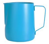 Dianoo Espumador y vaporizador de leche, jarra de espuma de leche espresso, 600 ml, taza de arte latte azul de acero inoxidable