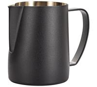 Dianoo Jarra de espuma de leche, jarra de vapor de acero inoxidable de 600 ml, jarra de vapor para café, capuchino, barista, jarra de leche, arte latte, color negro