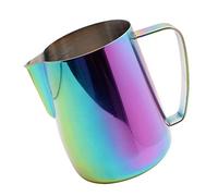 Dianoo - Jarra de leche de acero inoxidable chapada en titanio, taza de café cremosa, lata de café con leche (600 ml)