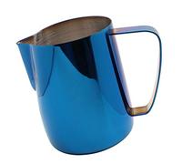 Dianoo - Jarra de leche de acero inoxidable chapada en titanio, taza de café cremosa, lata de café con leche azul, 600 ml