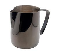 Dianoo - Jarra de leche de acero inoxidable chapada en titanio, taza de café cremosa, lata de café con leche negra (600 ml)