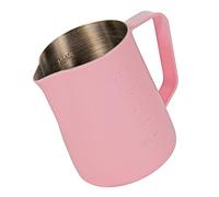 Dianoo Jarra de Vapor de 350 ml - Jarra de Espuma de Leche de Acero Inoxidable Con Medición, Taza de Café, Arte Con Leche - Rosa