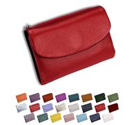 DianSCJ Cartera unisex de piel de guijarro, monedero corto de cuero genuino para mujer, monedero pequeño para mujer con tarjetero de crédito, monedero y ranuras para dinero en efectivo, #2, Cartera