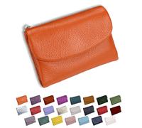 DianSCJ Cartera unisex de piel de guijarro, monedero corto de cuero genuino para mujer, monedero pequeño para mujer con tarjetero de crédito, monedero y ranuras para dinero en efectivo, #8, Cartera