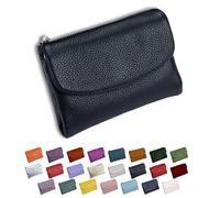 DianSCJ Cartera unisex de piel de guijarro, monedero corto de cuero genuino para mujer, monedero pequeño para mujer con tarjetero de crédito, monedero y ranuras para dinero en efectivo, #1, Cartera