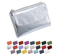 DianSCJ Cartera unisex de piel de guijarro, monedero corto de cuero genuino para mujer, monedero pequeño para mujer con tarjetero de crédito, monedero y ranuras para dinero en efectivo, #18, Cartera