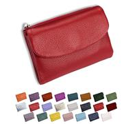 DianSCJ Cartera unisex de piel de guijarro, monedero corto de cuero genuino para mujer, monedero pequeño para mujer con tarjetero de crédito, monedero y ranuras para dinero en efectivo, #16, Cartera