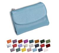 DianSCJ Cartera unisex de piel de guijarro, monedero corto de cuero genuino para mujer, monedero pequeño para mujer con tarjetero de crédito, monedero y ranuras para dinero en efectivo, #22, Cartera