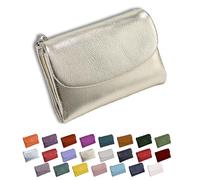 DianSCJ Cartera unisex de piel de guijarro, monedero corto de cuero genuino para mujer, monedero pequeño para mujer con tarjetero de crédito, monedero y ranuras para dinero en efectivo, #14, Cartera