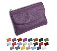 DianSCJ Cartera unisex de piel de guijarro, monedero corto de cuero genuino para mujer, monedero pequeño para mujer con tarjetero de crédito, monedero y ranuras para dinero en efectivo, #10, Cartera
