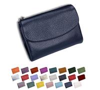 DianSCJ Cartera unisex de piel de guijarro, monedero corto de cuero genuino para mujer, monedero pequeño para mujer con tarjetero de crédito, monedero y ranuras para dinero en efectivo, #12, Cartera