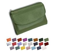 DianSCJ Cartera unisex de piel de guijarro, monedero corto de cuero genuino para mujer, monedero pequeño para mujer con tarjetero de crédito, monedero y ranuras para dinero en efectivo, #3, Cartera