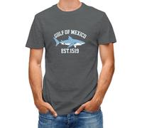 DianShao Camiseta de manga corta Gulf of México - Elegante recuerdo de viaje para el verano, Gris profundo, XXL