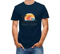 DianShao Camiseta de manga corta unisex con diseño Gulf of México para tu look veraniego, azul marino, XS