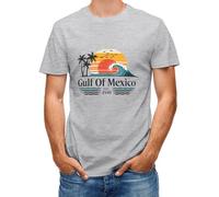 DianShao Camiseta de manga corta unisex con diseño Gulf of México para tu look veraniego, gris claro, 3XL