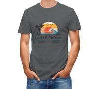 DianShao Camiseta de manga corta unisex con diseño Gulf of México para tu look veraniego, Gris profundo, S
