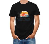 DianShao Camiseta de manga corta unisex con diseño Gulf of México para tu look veraniego, Negro , XXL