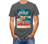 DianShao Camiseta unisex Gulf of México de manga corta divertida para recuerdos de vacaciones, Gris profundo, 3XL