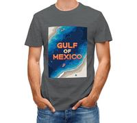 DianShao Camiseta unisex Gulf of México de manga corta para vacaciones y ocio, Gris profundo, M