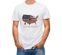 DianShao Gulf of Mexico - Camiseta de manga corta unisex para tu próximo viaje o como recuerdo, Blanco, XXL