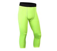 DianShao Mallas De Compresión De Running Fitness Largas Pantalones para Hombre Fluorescente Verde L