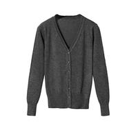 DianShaoA Cárdigan Mujeres Chaqueta De Punto Básico De Manga Larga con Botones Ligero Y Transpirable Rebecas Gris Oscuro 3XL(Es:XL)