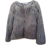 DianShaoA Mujer Invierno Abrigo Chaqueta De Pelo Sintético Corto Chaquetas De La Rebeca Marengo XL