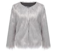 DianShaoA Mujer Invierno Abrigo Chaqueta De Pelo Sintético Corto Chaquetas De La Rebeca Rucio S