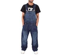 DianShaoA Peto Corte Ajuste Holgado Pantalón para Hombre Mono Vaquero Mezclilla Jumpsuit Casual Pantalones con Bolsillos Azul Marino 2XL