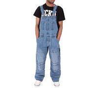 DianShaoA Peto Corte Ajuste Holgado Pantalón para Hombre Mono Vaquero Mezclilla Jumpsuit Casual Pantalones con Bolsillos Zarco 3XL