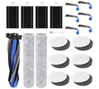 DianSung 20 piezas accesorios para Ecovacs Deebot X12 OMNICYCLONE aspiradora pieza de repuesto, 1 cepillo principal, 2 rollo de paño, 6 filtros de algodón, 6 cepillos laterales, 4 filtros
