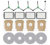DianSung accesorios para iRobot Roomba Plus 405 Combo Robot + / 505 Combo Robot + aspiradora pieza de repuesto, 4 paño, 4 bolsas de polvo, 4 cepillos laterales, 4 filtros