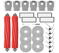 DianSung Repuesto para Roborock QV 35A/QV 35S/QR598/QR798 Robot Aspirador Accesorios,2 cepillo principal, 6 paños,6 bolsas de polvo,6 cepillos laterales,4 filtros