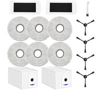 DianSung Set Accesorios para ECOVACS DEEBOT T30 Pro Omni / T30 Omni Robot Aspirador Pieza de Repuesto, 6 paño de fregona + 2 Bolsa de Polvo + 4 Cepillos Laterales + 2 Filtros