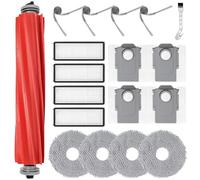 DianSung Set Accesorios para Roborock QV 35A / QV 35S / QR 798 / QR 598 Robot Aspirador Pieza de Repuesto, 1 cepillo principal + 4 paño de fregona + 4 bolsa de polvo + 4 Cepillos Laterales + 4 Filtros