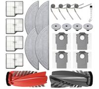 DianSung Set Accesorios para Roborock Saros 10 Robot Aspirador Pieza de Repuesto, 1 cepillo principal + 4 paño de fregona + 4 paño borde + 4 bolsa de polvo + 4 Cepillos Laterales + 4 Filtros