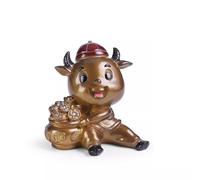 DIANXI Estatuilla Té Mascota Estatua de Vaca Que Cambia Color, Mascota té, decoración Escritorio, Estatua Creativa Hecha a Mano, Juguete, Accesorios Juego(C)