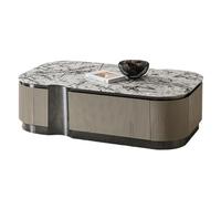 DIANXI Mesa de Centro for Sala Estar, Mesa Larga mármol, Baja Lujo, Mueble Bar para Espacios Pequeños