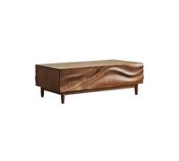 DIANXI Mesa de Centro Nogal for Sala Estar, 130 x 65 44 cm, Mesa Madera Maciza, Ideal for recepción y negociación en cafeterías para Espacios Pequeños
