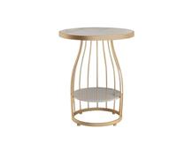DIANXI Sofá Mesa de Centro Mesa Auxiliar con Efecto Piedra de inspiración Lujosa, Mesa Centro compacta, for sofá salón, Redonda Minimalista móvil for balcón, Mueble