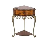 DIANXI Sofá Mesa de Centro Mesa Auxiliar Triangular De Madera Maciza Retro, Soporte Flores Esquina Campestre, Mesita Noche Creativa For Dormitorio