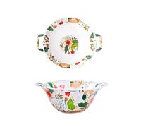 DIANXI Tazones de Frutas Cuenco De Cerámica Con Forma Nube Colorida For El Hogar, Mesita For Café Sala Estar, Frutero, Restaurante, Ensaladera Doble Oreja Cesta de Frutas y Verduras