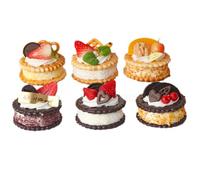 Dianzan 6 Modelos De Cupcakes Falsos, Pastel De Frutas Realista, Modelo De Comida Artificial, Galletas De Simulación, Postres, Modelo para Exhibición Fotográfica.