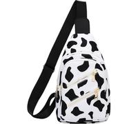 Dianzan Bolso Bandolera con Estampado De Vaca, Bolso De Pecho para Hombres Y Mujeres, Bolso Cruzado Informal Ligero, Bolso De Hombro para Senderismo, Ciclismo Y Viajes