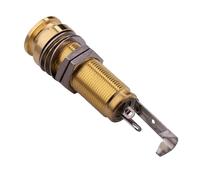 DIAO79NI 1 paquete de latón para guitarra eléctrica, bajo, 1/4 pulgadas, cilindro de entrada/salida, cilindro de entrada/salida, clavija larga roscada para guitarra y accesorios (dorado)