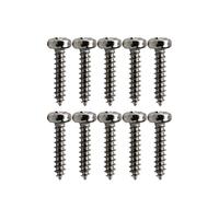 DIAO79NI 10 clavijas de afinación de acero inoxidable para electricidad, tornillos de llave de afinación plateados, guitarra acústica, tornillos de montaje de cabezales de máquina de bajo (cromado)