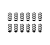 DIAO79NI 12 tornillos métricos Pro M3 x 6 mm de altura de sillín de acero para puente de bajo importado de guitarra eléctrica (cromo)
