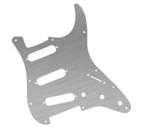 DIAO79NI Golpeador de aluminio SSS Strat de metal de 11 agujeros para Fender Guitarra eléctrica Stratocaster estándar de estilo moderno, color plateado, 1 capa (aluminio anodizado).